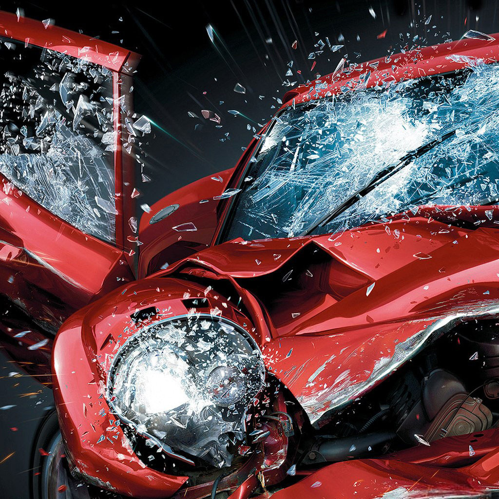 car crash wallpaper,motor vehicle,windshield,red,glass,vehicle