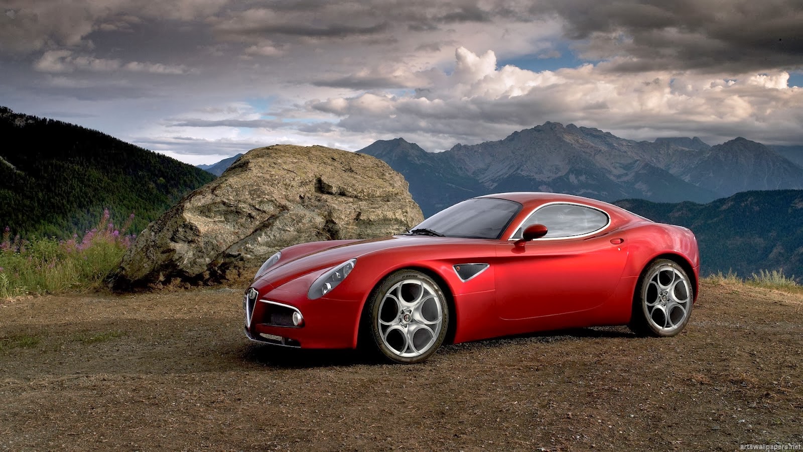 beautiful car wallpaper,land vehicle,vehicle,car,alfa romeo 8c competizione,automotive design