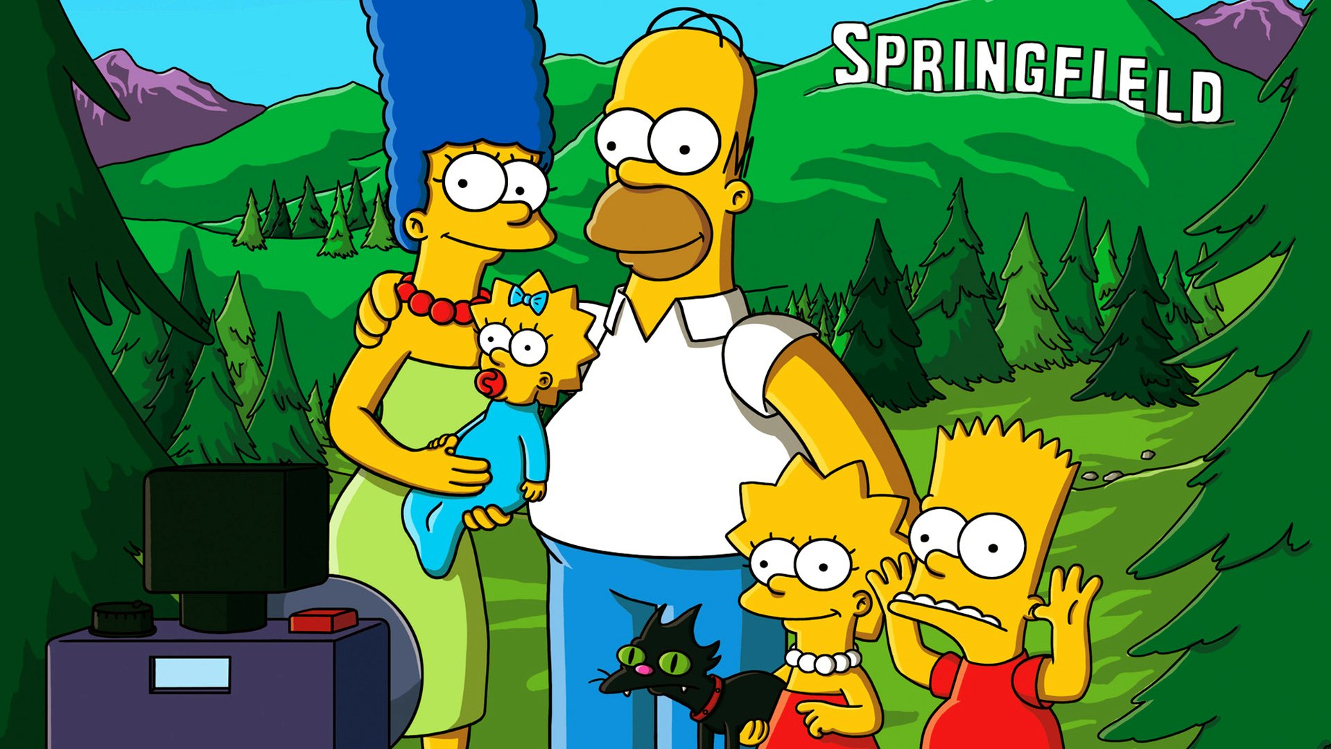 wallpaper dos simpsons,cartoon,animated cartoon,adventure game,animation,fiction