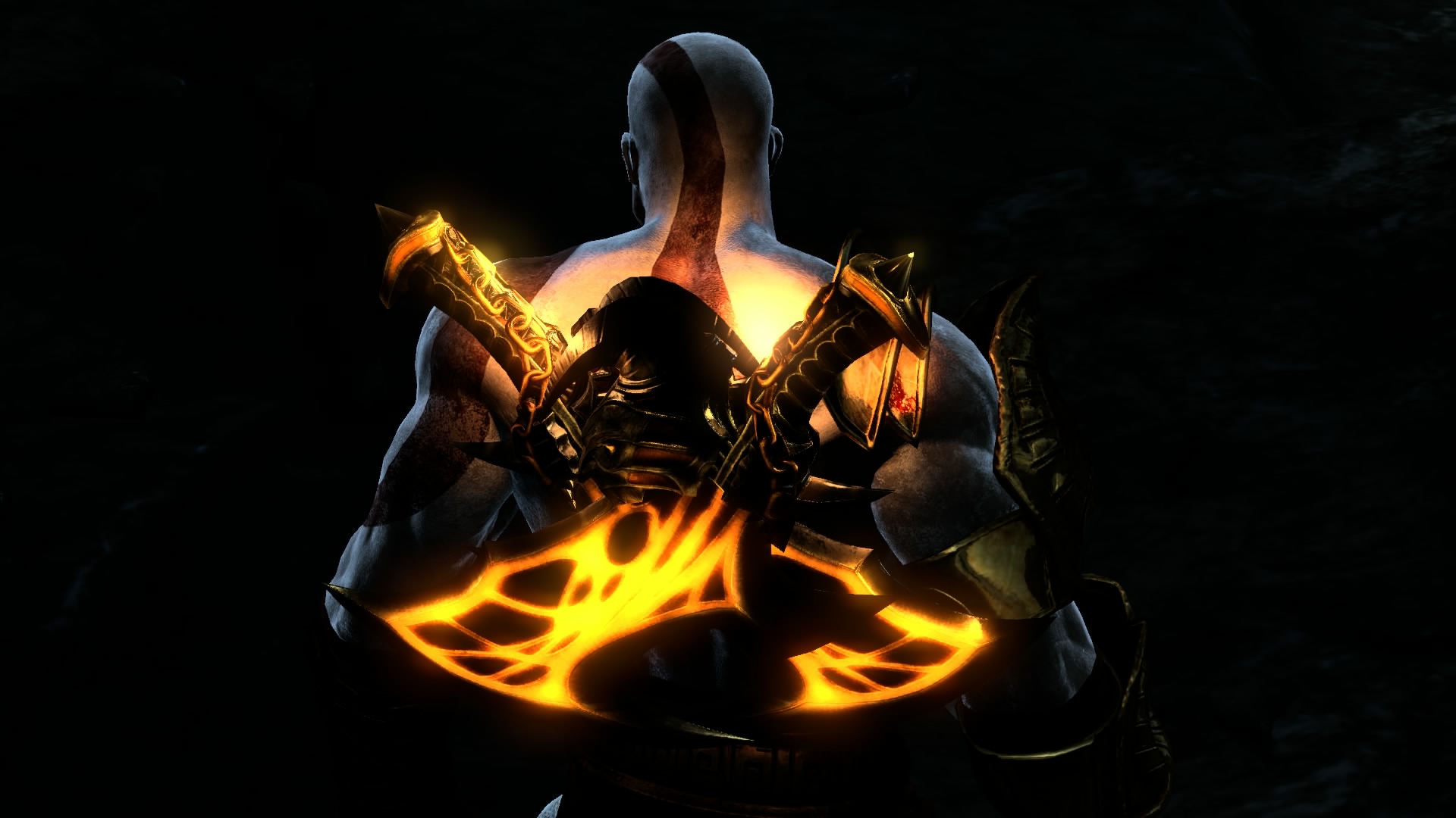 wallpaper god of war 3,fire,darkness,flame,fictional character,art