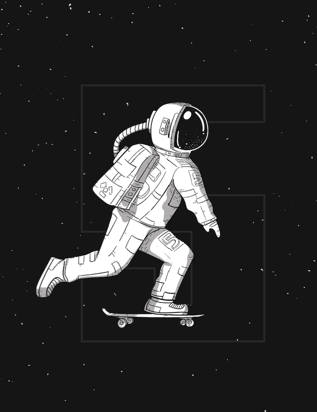 wallpaper espaço,astronaut,cartoon,illustration,animation,skateboard