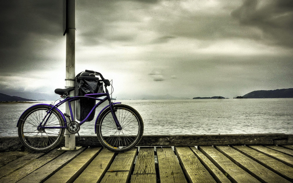 bicicleta fondo de pantalla hd,bicicleta,cielo,agua,rueda de bicicleta,vehículo