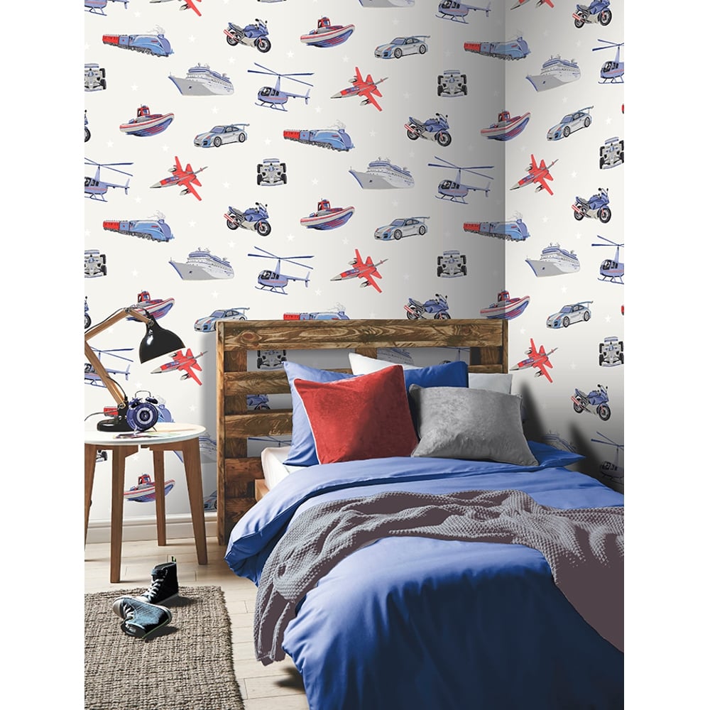 motorbike wallpaper for bedrooms,blue,wall,wallpaper,room,furniture
