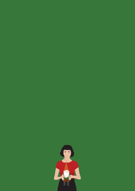 fondo de pantalla de amelie poulain,verde,dibujos animados,rojo,ilustración,animación