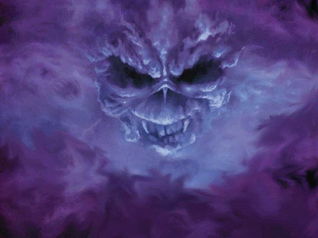 eddie iron maiden wallpaper,purple,violet,skull,eye,sky