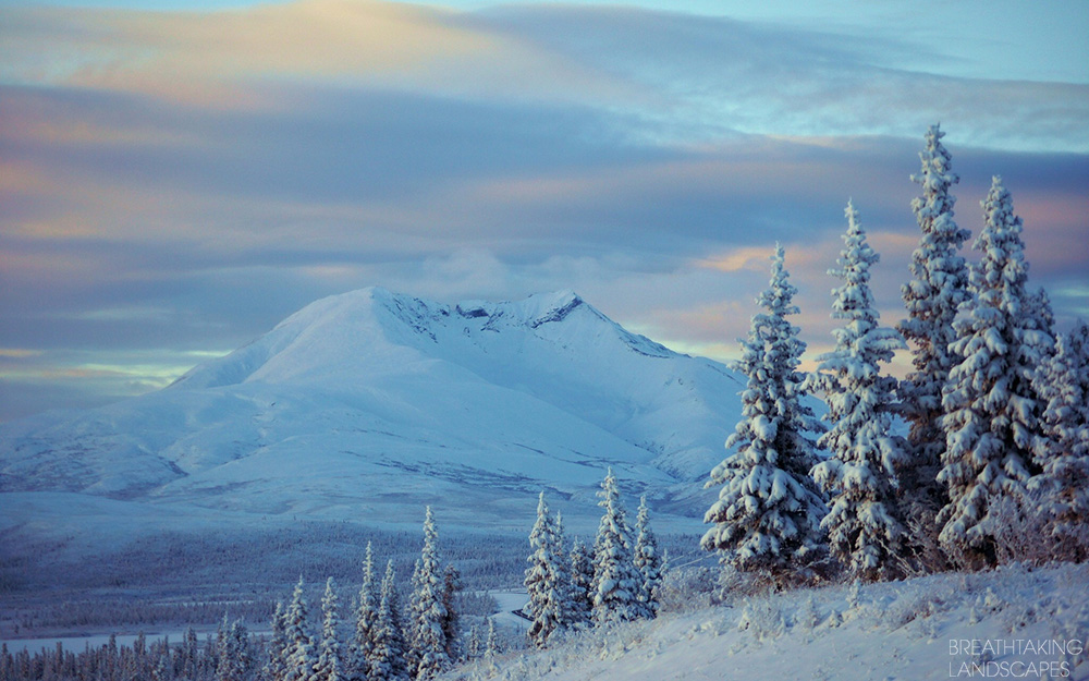 冬の風景の壁紙,雪,空,冬,山,自然