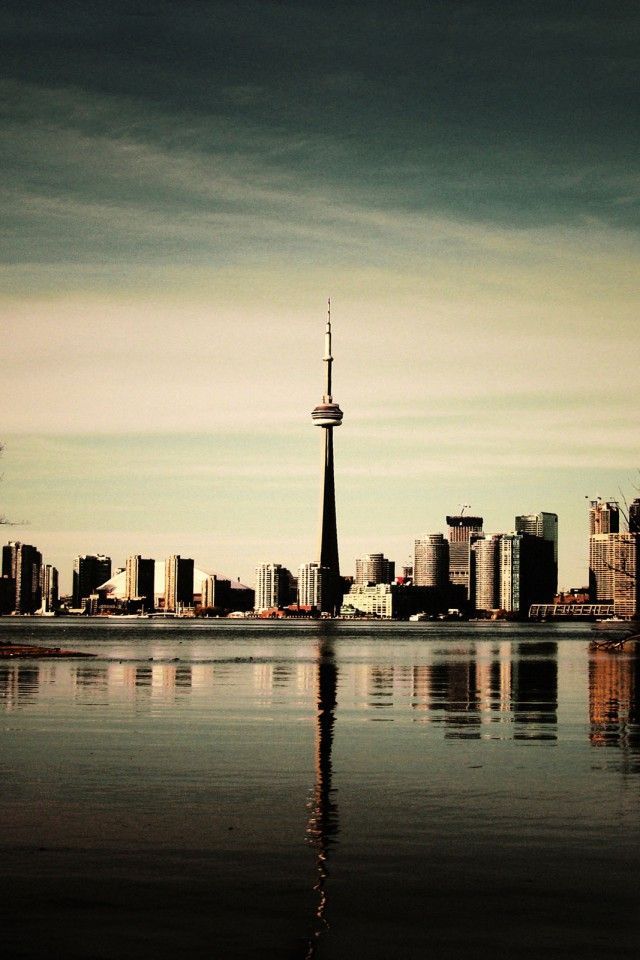 토론토 아이폰 배경 화면,지평선,시티,하늘,도시 풍경,반사