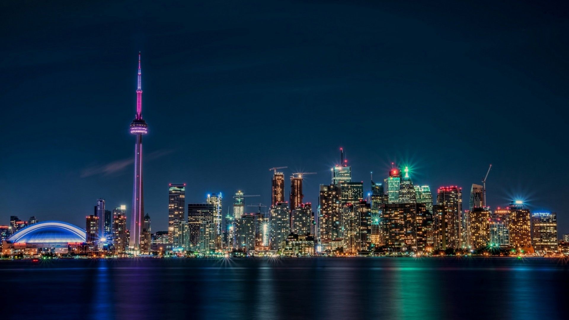 toronto wallpaper hd,città,paesaggio urbano,area metropolitana,orizzonte,notte