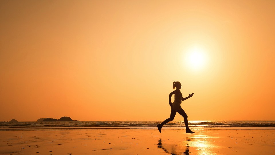 exercise wallpaper,people in nature,sky,sunset,sea,horizon