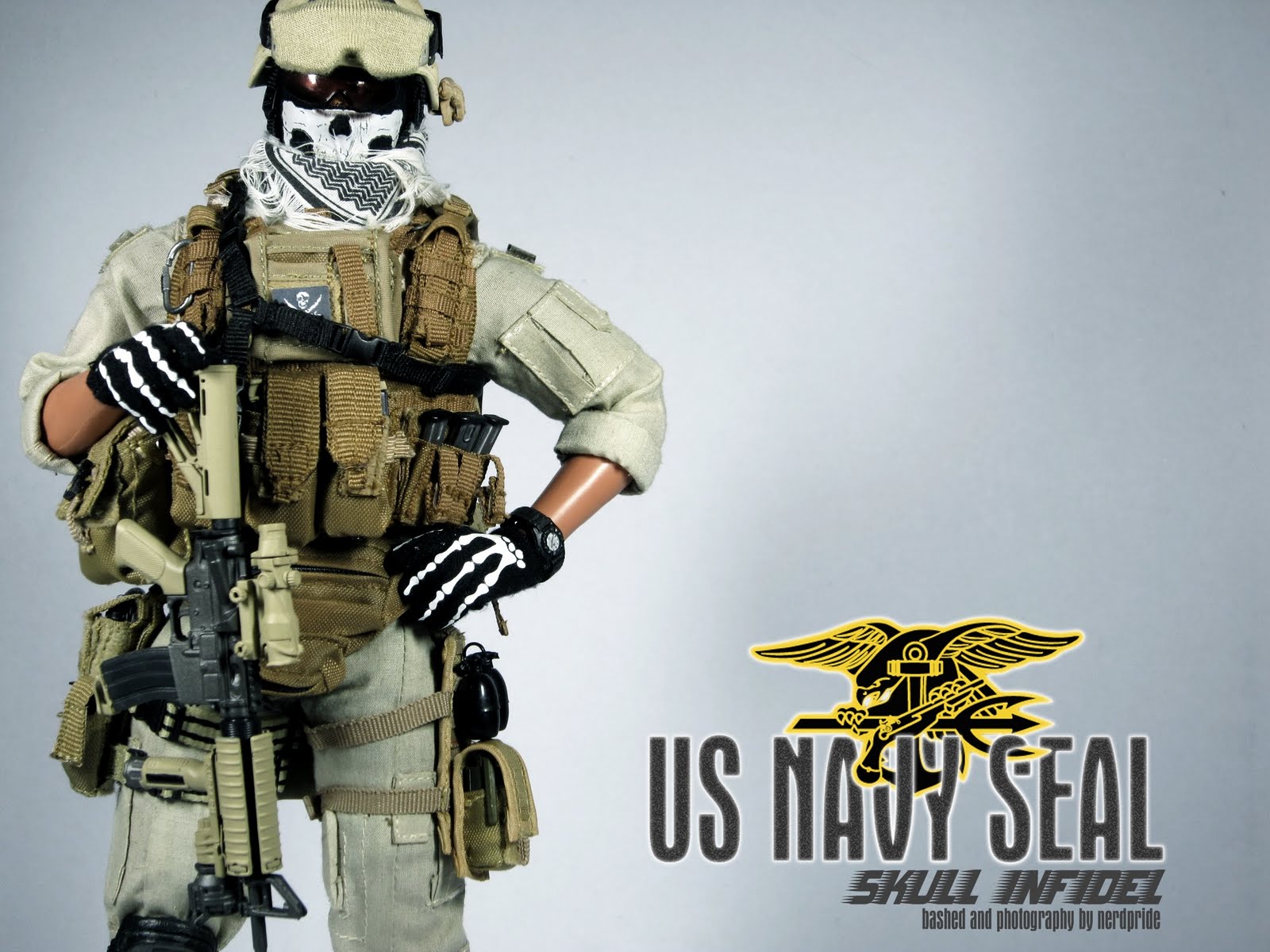 navy seal logo wallpaper,action figure,soldier,fictional character,military,robot