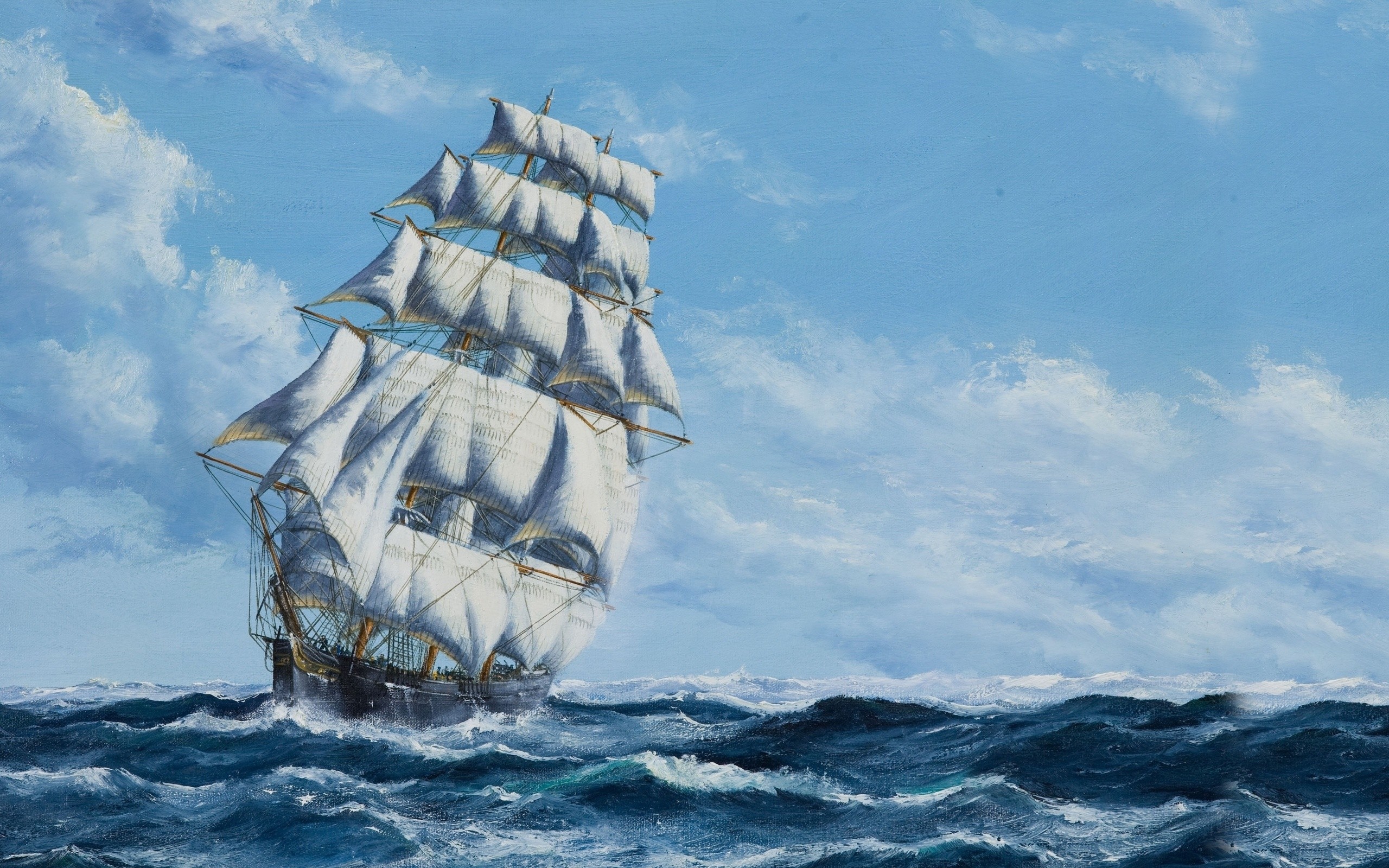 tapete schiff meer,voll manipuliertes schiff,segelschiff,barquentine,fahrzeug,boot