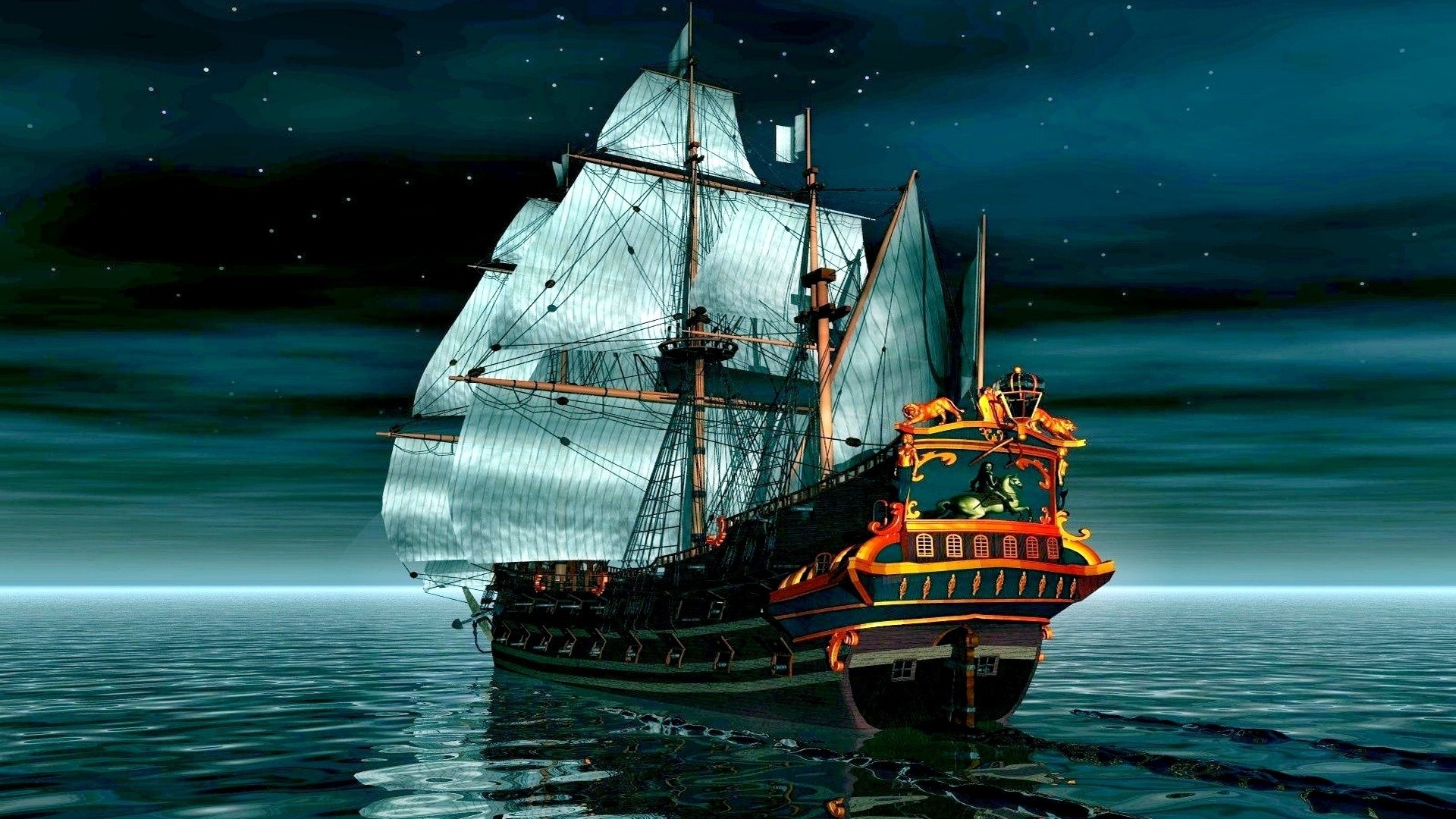 壁紙船海,車両,ガレオン船,帆船,ボート,船