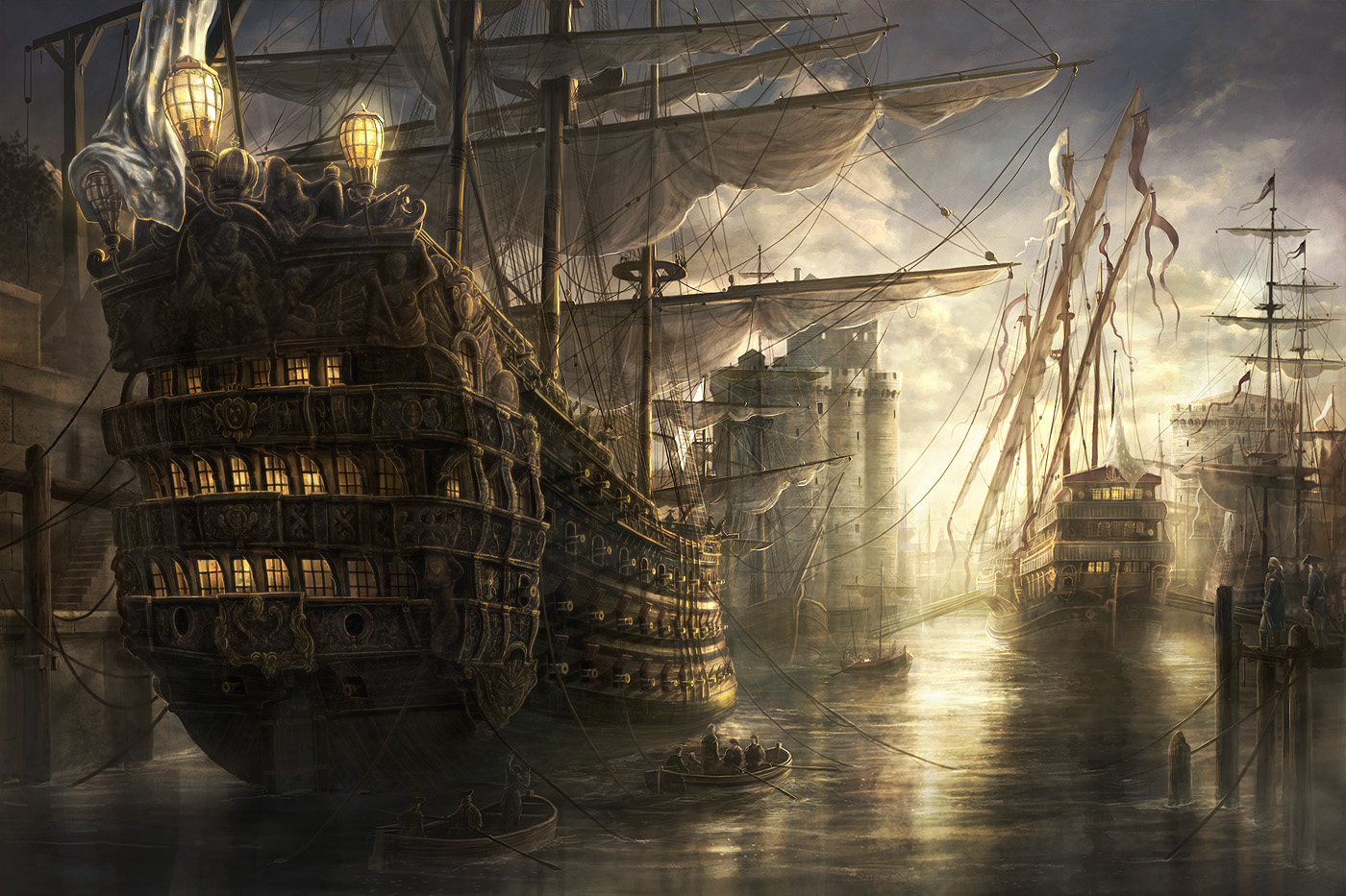 古い船の壁紙,帆船,一流,ガレオン船,輸送する,ラインの船