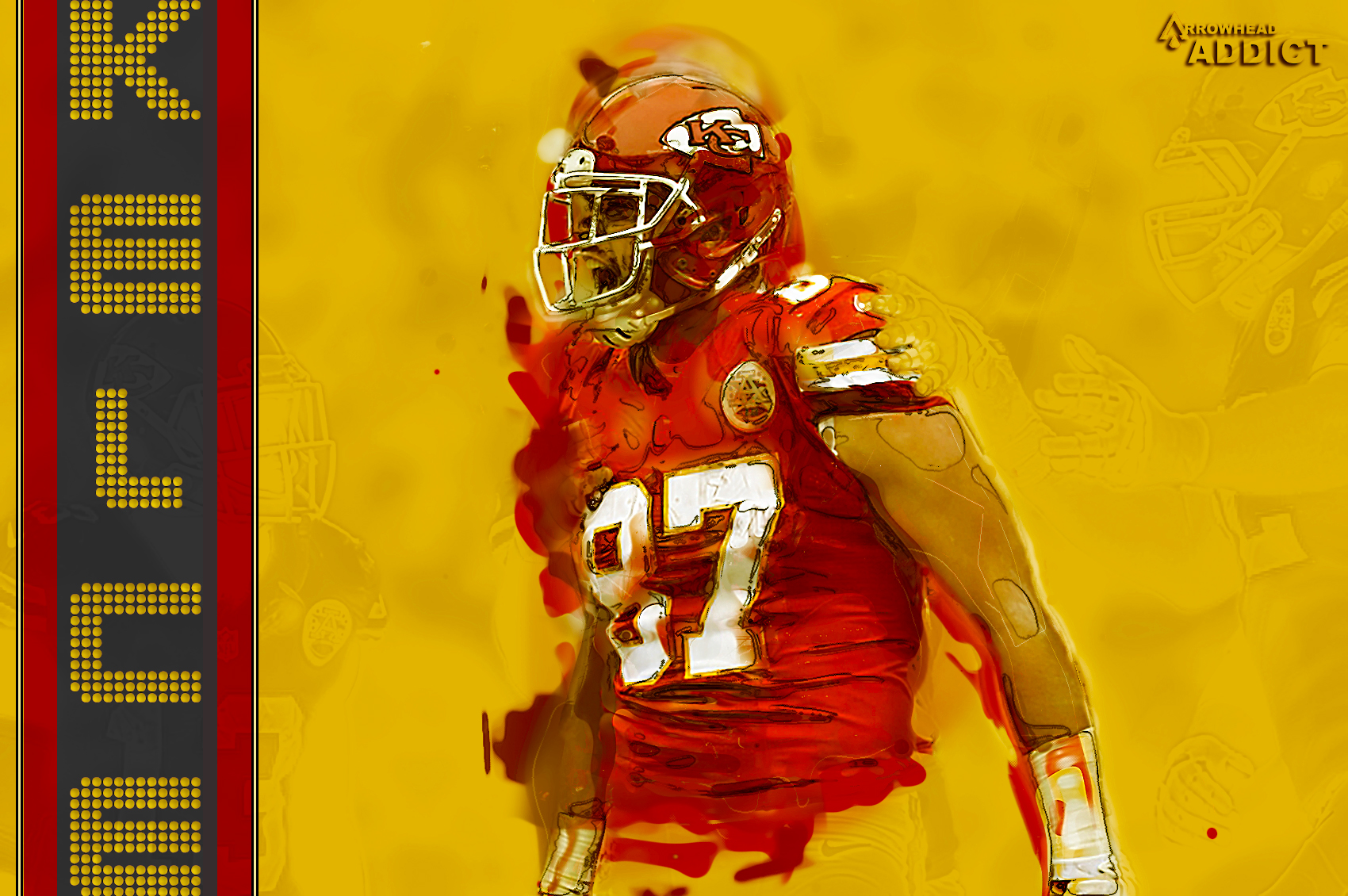 travis kelce wallpaper,persönliche schutzausrüstung,sportausrüstung,helm,spieler,erfundener charakter