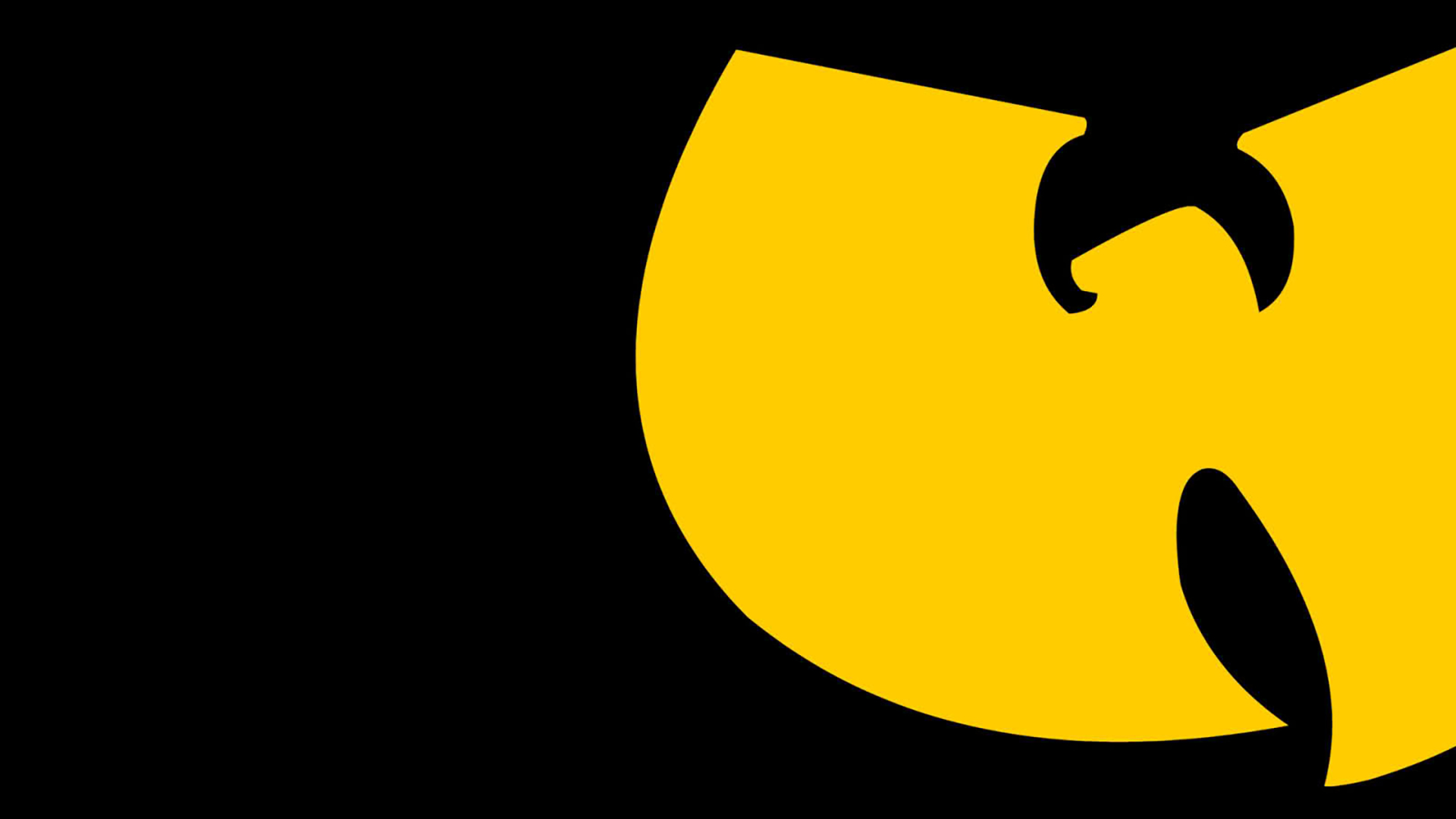 wu tang clan wallpaper,yellow,black,font,symbol,clip art