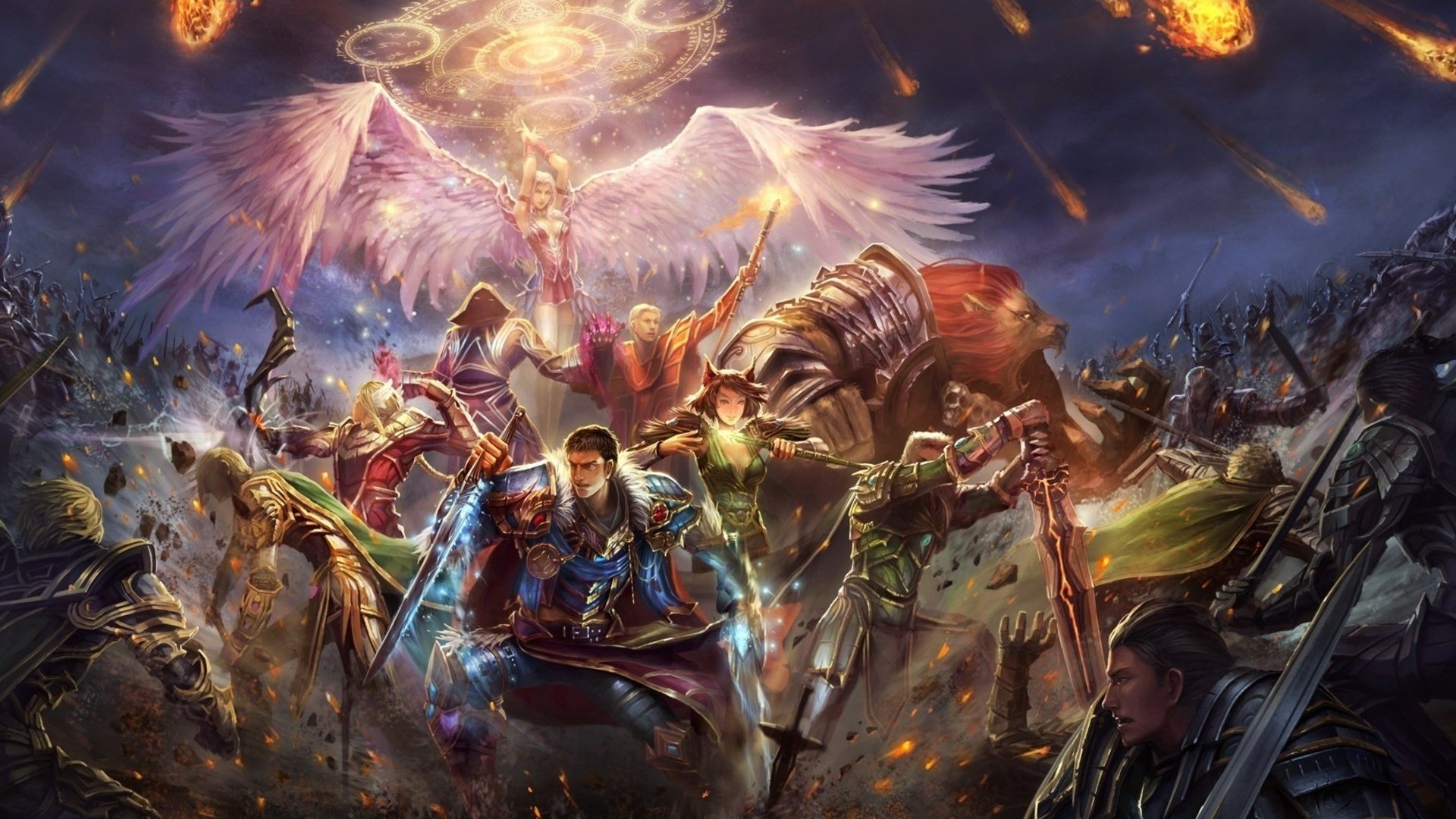fondo de pantalla de batalla épica,cg artwork,demonio,mitología,juego de acción y aventura,personaje de ficción