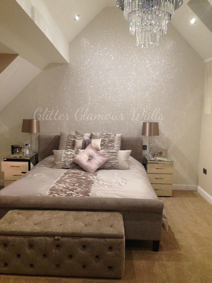 glitter wallpaper bedroom ideas,bedroom,furniture,room,bed,interior design