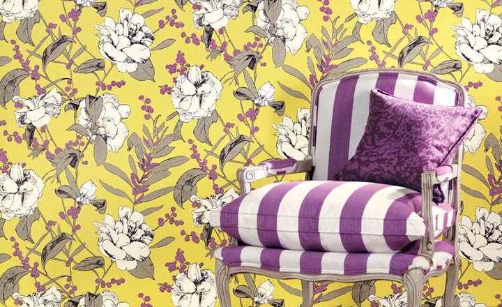 funky wallpapers for kitchens,purple,yellow,violet,wallpaper,furniture