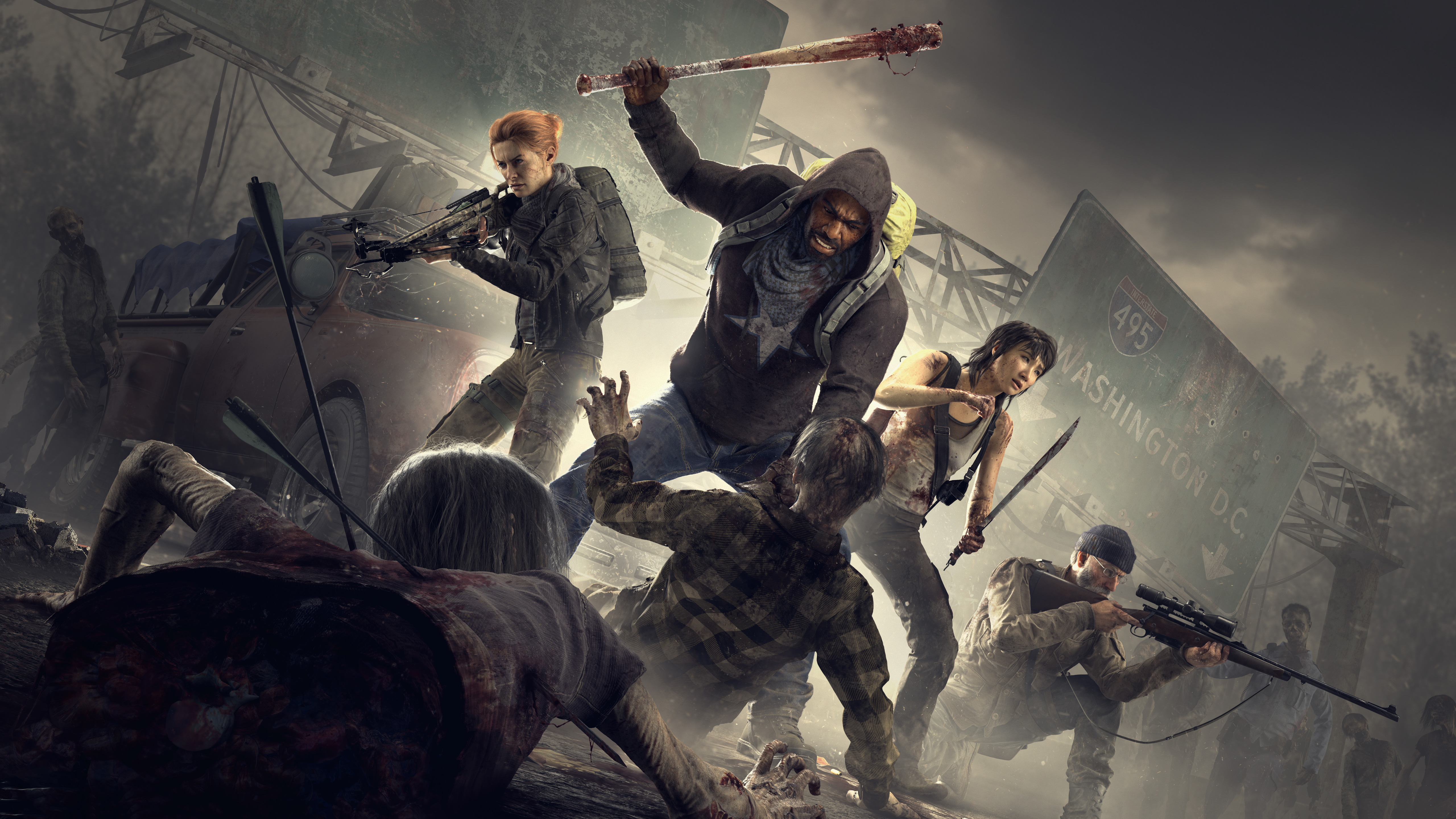 the walking dead wallpaper 1920x1080,battle,duel,action adventure game,cg artwork,illustration