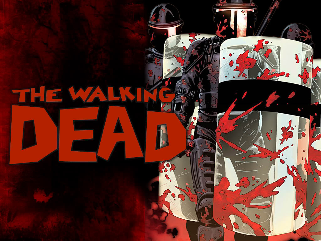the walking dead comic wallpaper,games,font,red,text,graphic design