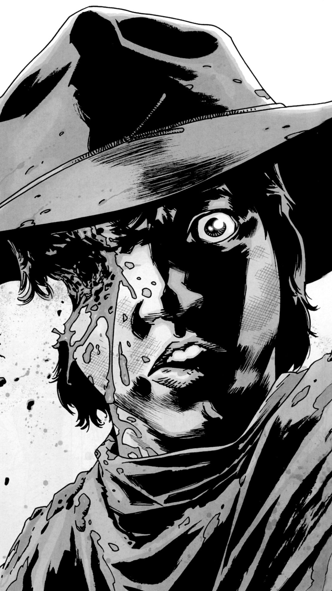 the walking dead comic wallpaper,illustration,black and white,fictional character,art