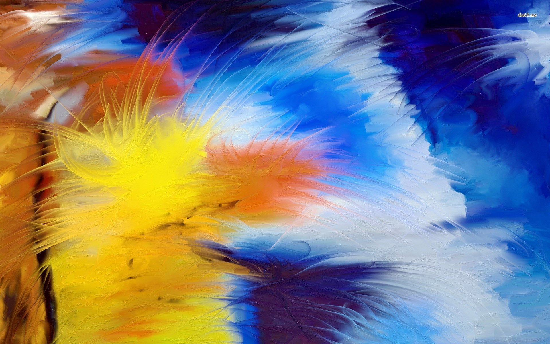 brush stroke wallpaper,blue,sky,yellow,feather,painting