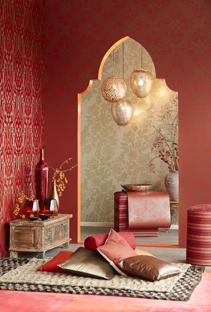 moroccan inspired wallpaper,room,wallpaper,furniture,interior design,wall