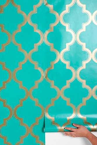 carta da parati ispirata marocchina,acqua,verde,turchese,modello,alzavola