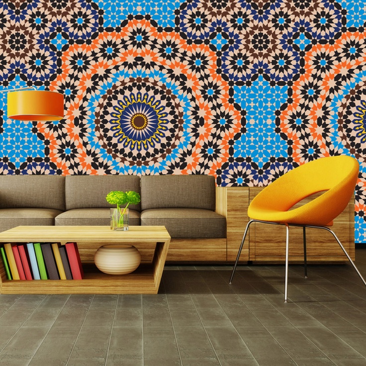 Moroccan Wallpaper For Living Room- WallpaperUse
