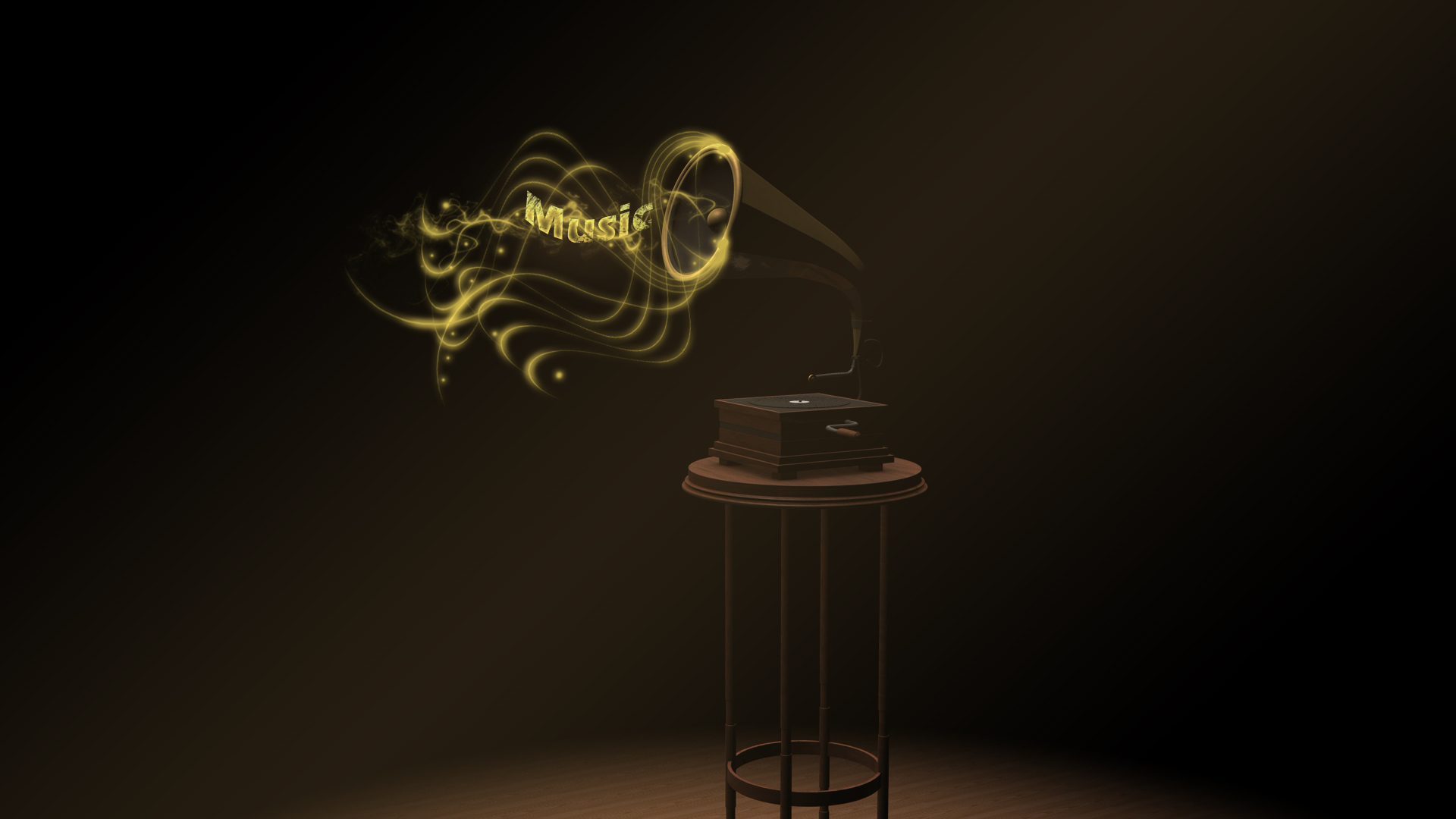 224324 Title Old Record Player Artistic 3d Art Cgi - Old Record Player