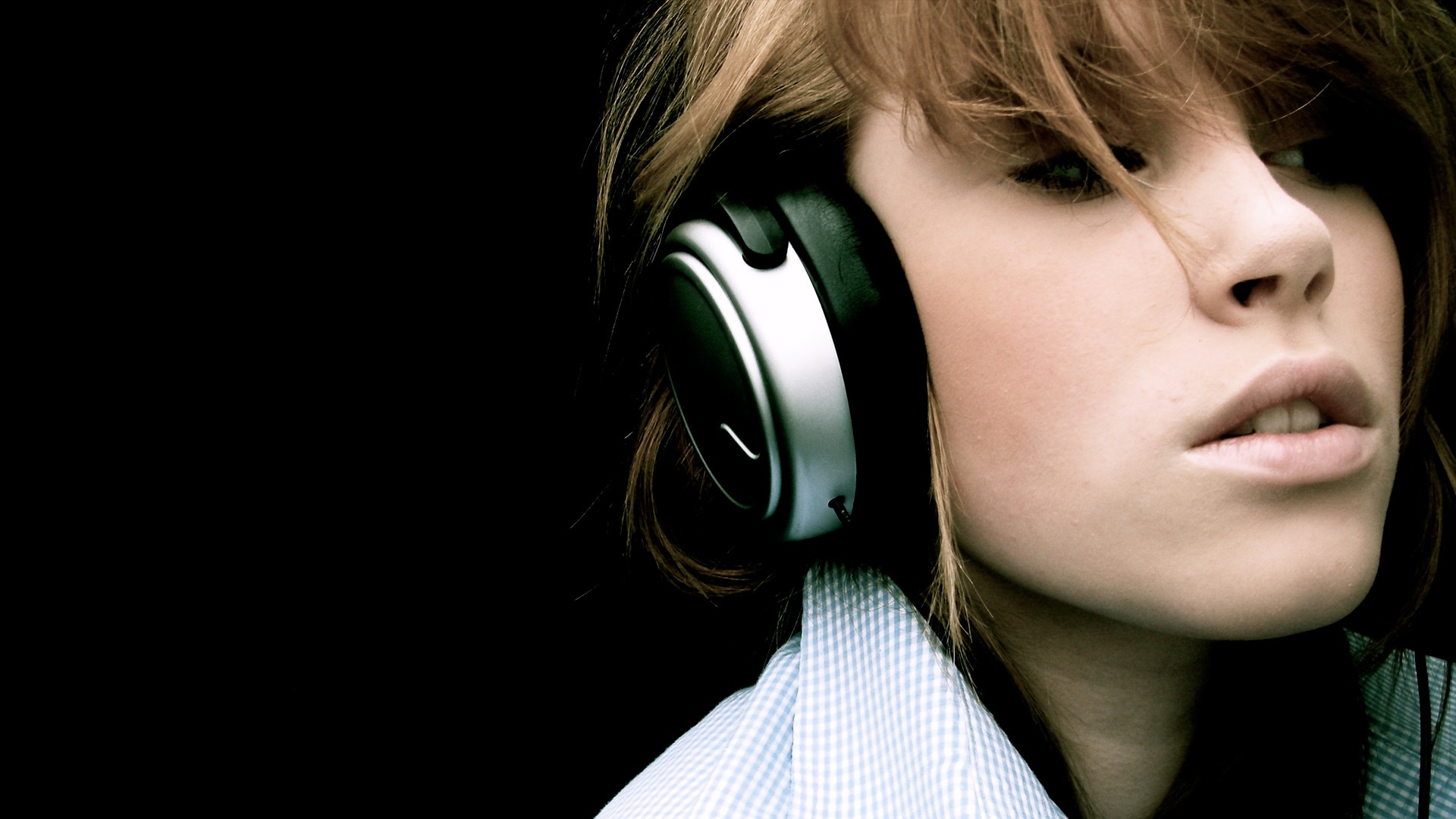 music girl wallpaper,headphones,gadget,ear,audio equipment,cheek