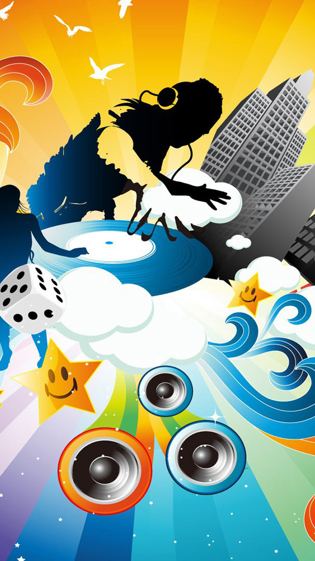hd music wallpapers for android,illustration,graphic design,art,animated cartoon,clip art