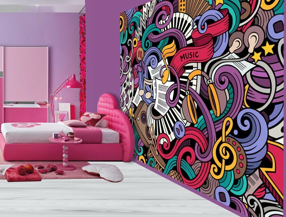 벽을위한 음악 벽지,분홍,방,인테리어 디자인,벽,가구