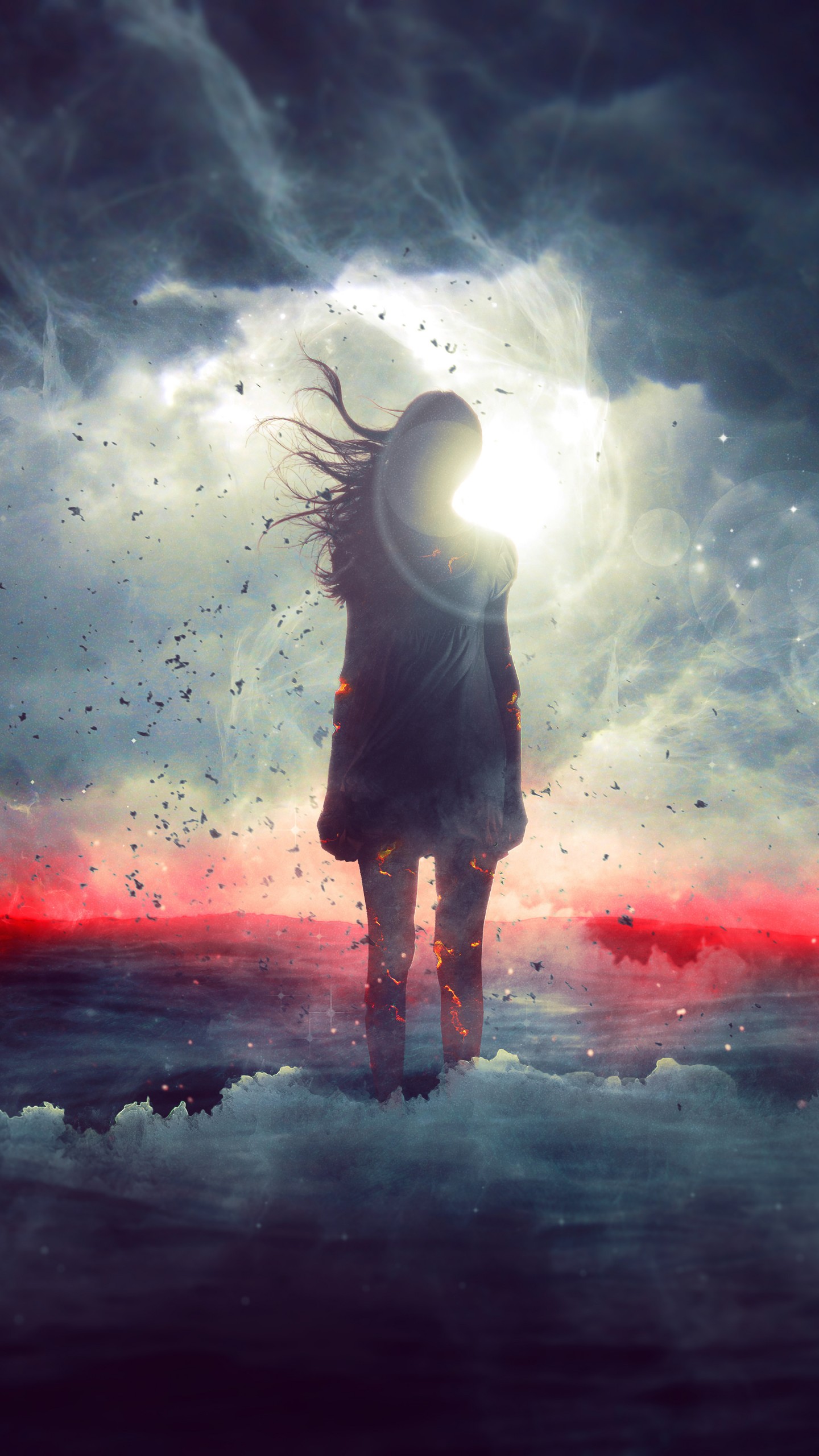 dream girl wallpaper,sky,illustration,atmosphere,darkness,cg artwork