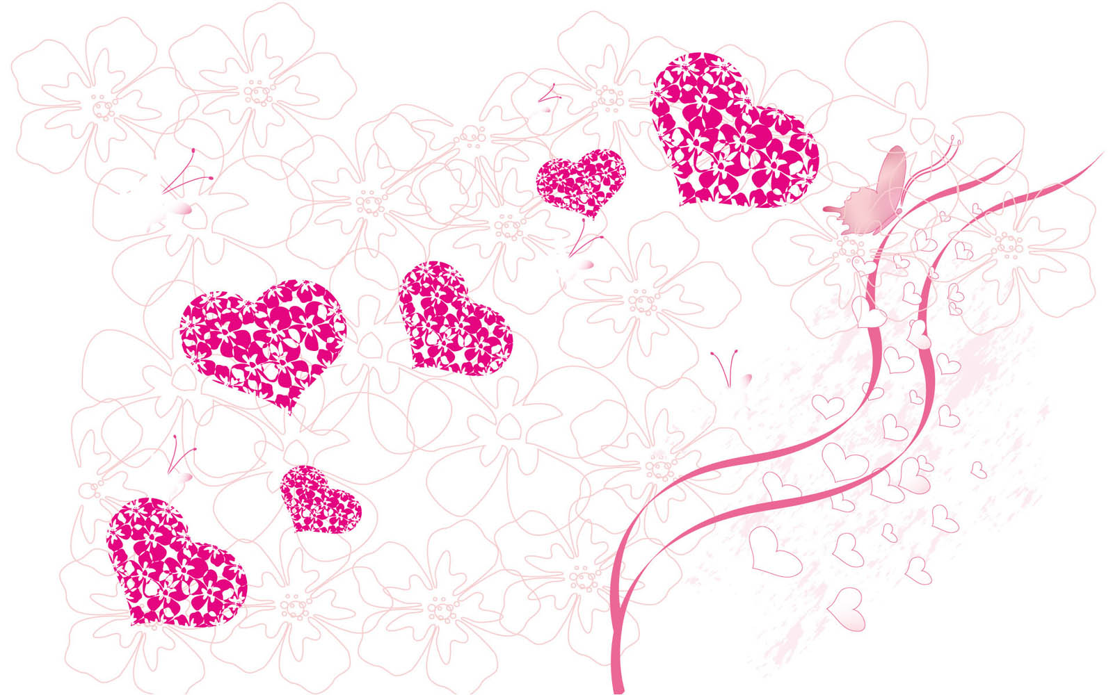사랑 디자인 벽지,심장,분홍,폰트,식물,무늬
