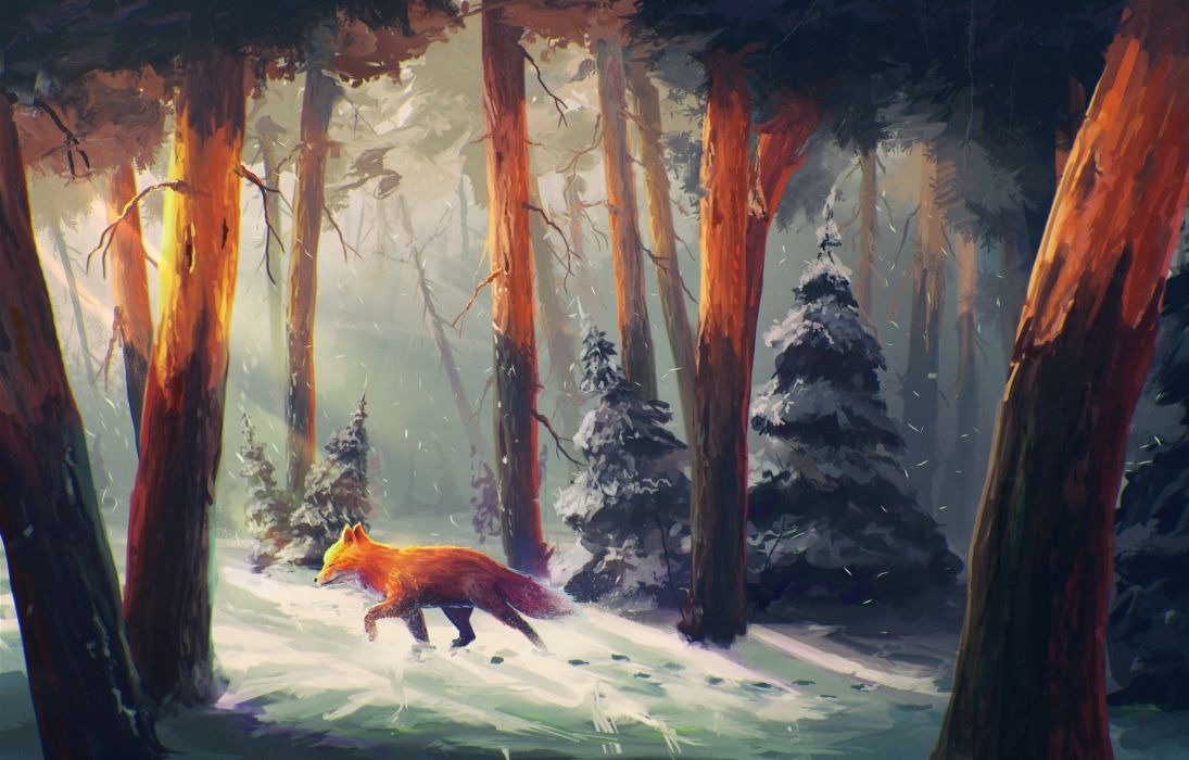 fondo de pantalla de anime fox,pintura,arte,pintura de acuarela,zorro rojo,ilustración