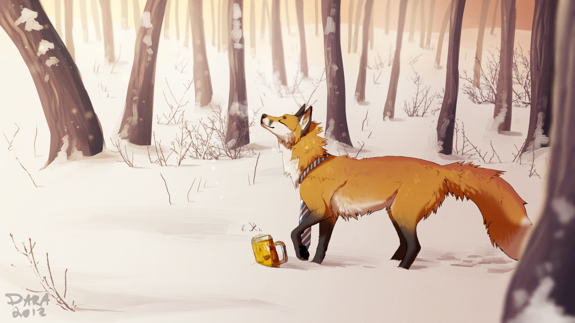 anime fuchs tapete,roter fuchs,fuchs,winter,schnee,tierwelt