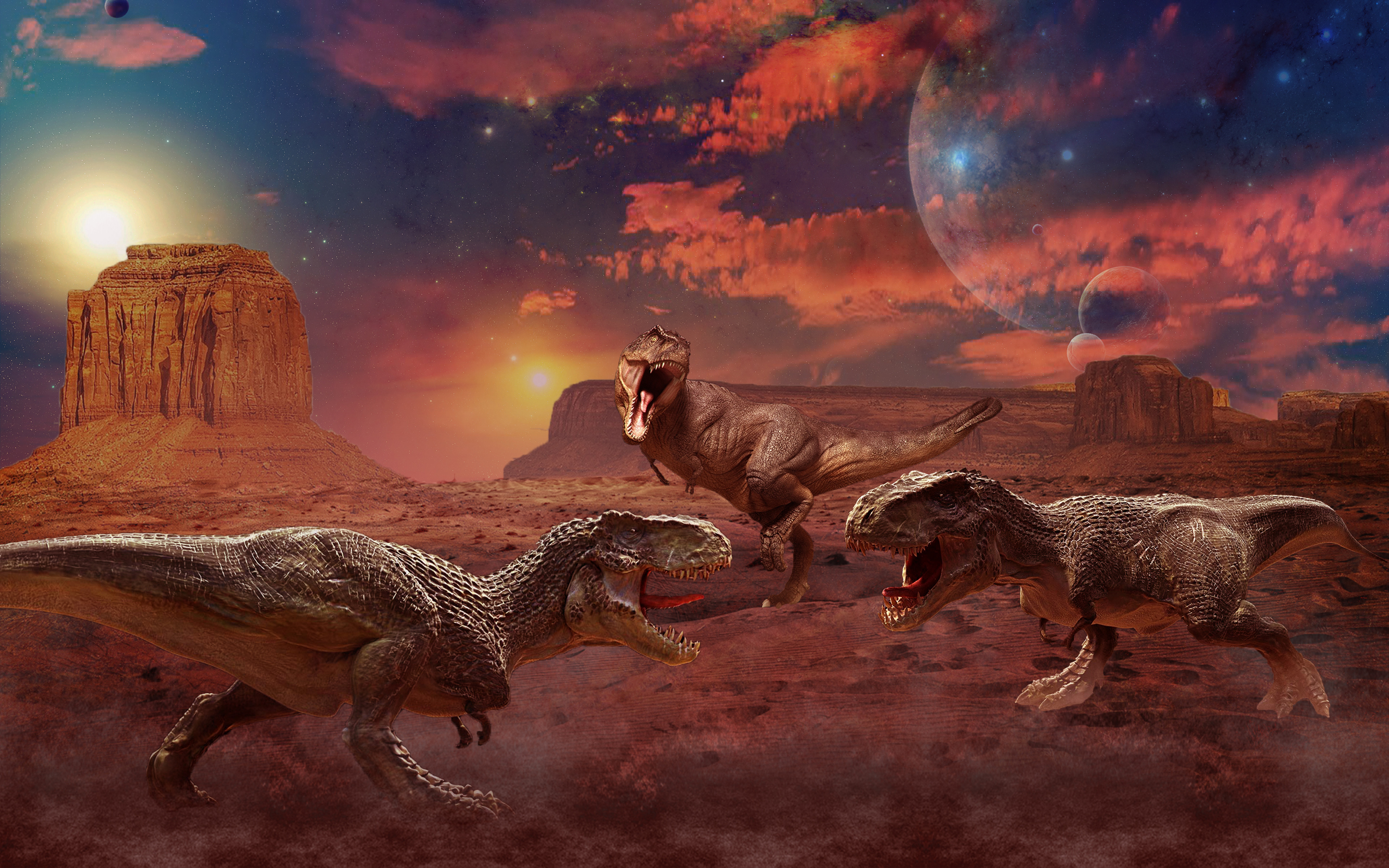 carta da parati dinosauro,dinosauro,cg artwork,cielo,mitologia,tirannosauro