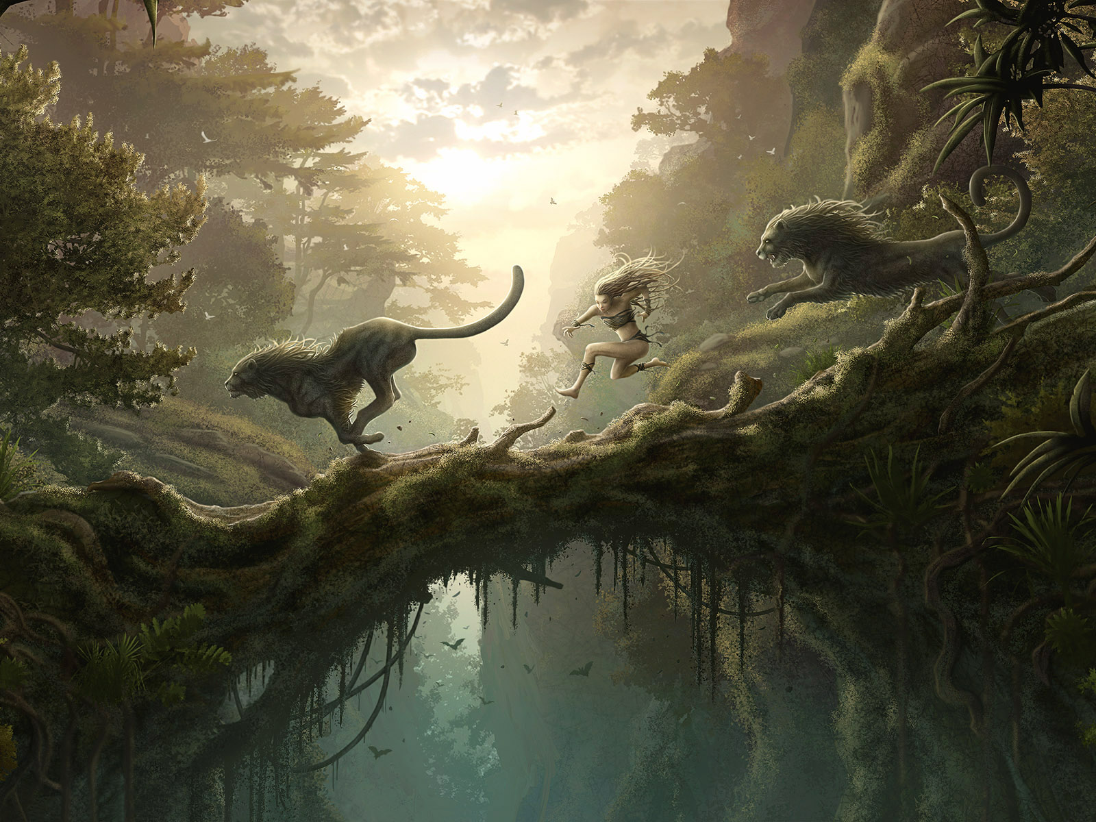 dinosaurio fondo de pantalla,naturaleza,cg artwork,ilustración,árbol,selva