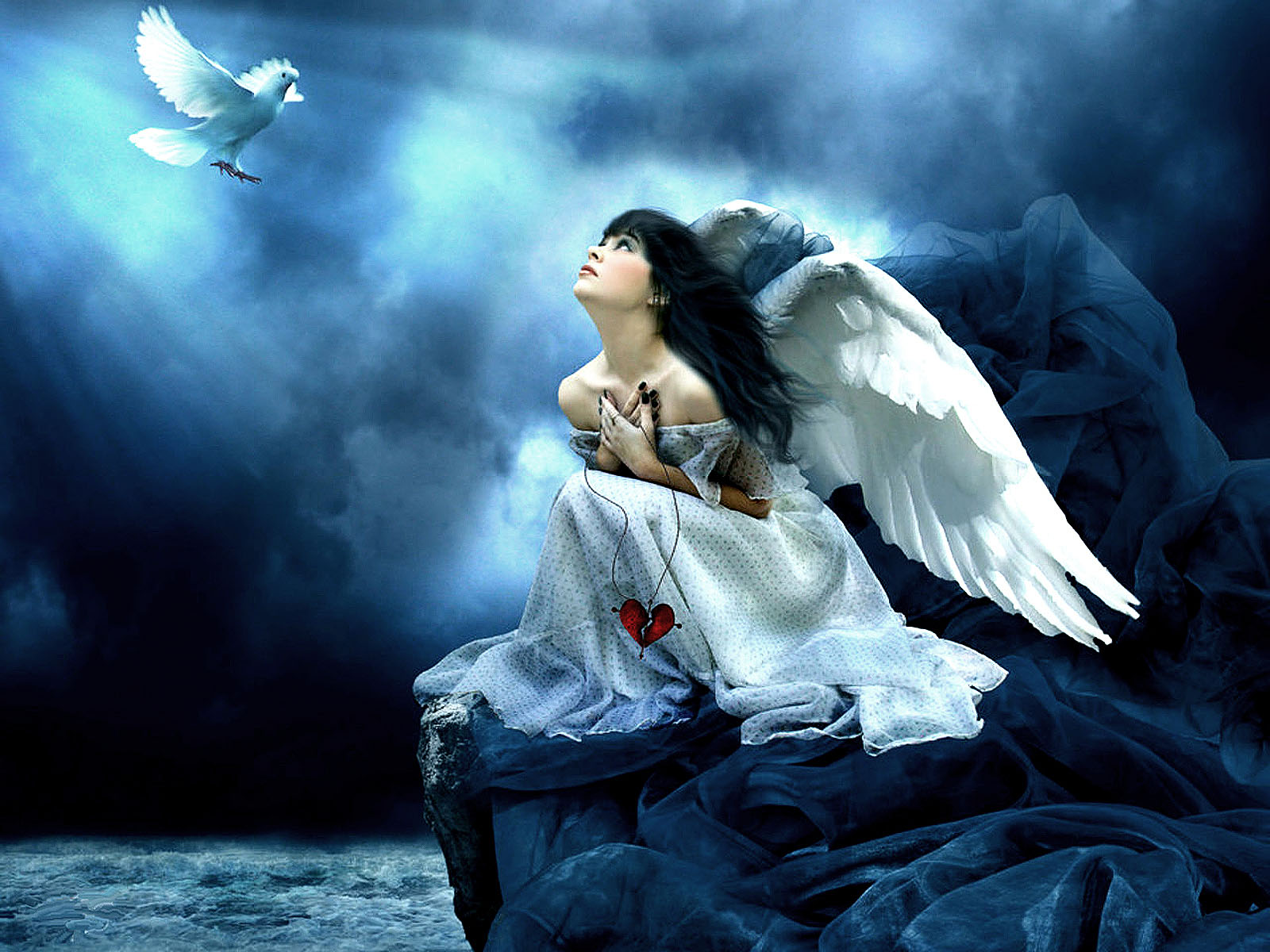 angel wallpaper,cg artwork,angel,wing,fictional character,bird