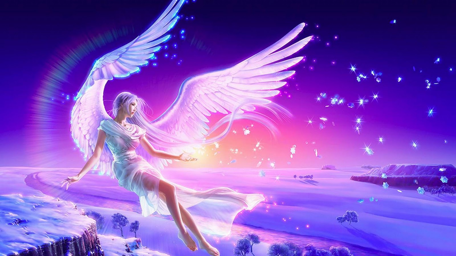 angel wallpaper,angel,fictional character,cg artwork,supernatural creature,purple