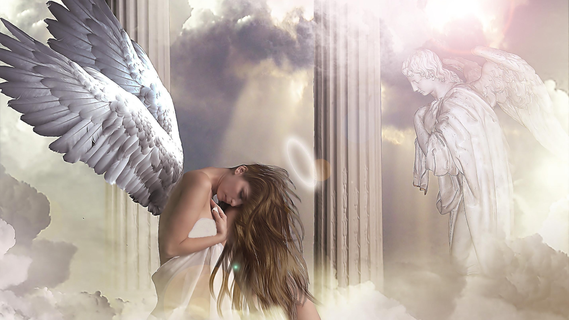 fond d'écran ange,ange,aile,créature surnaturelle,beauté,personnage fictif
