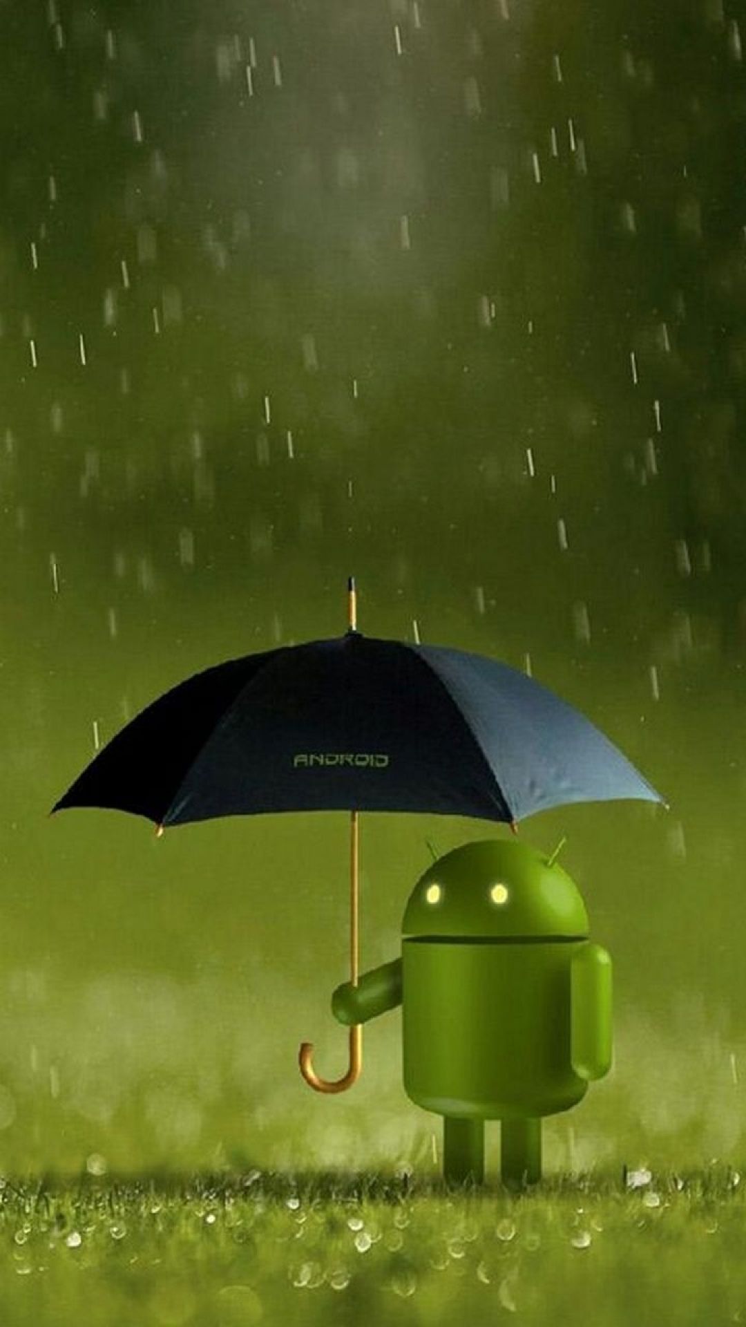 sfondi hd android,verde,ombrello,foglia,erba,illustrazione