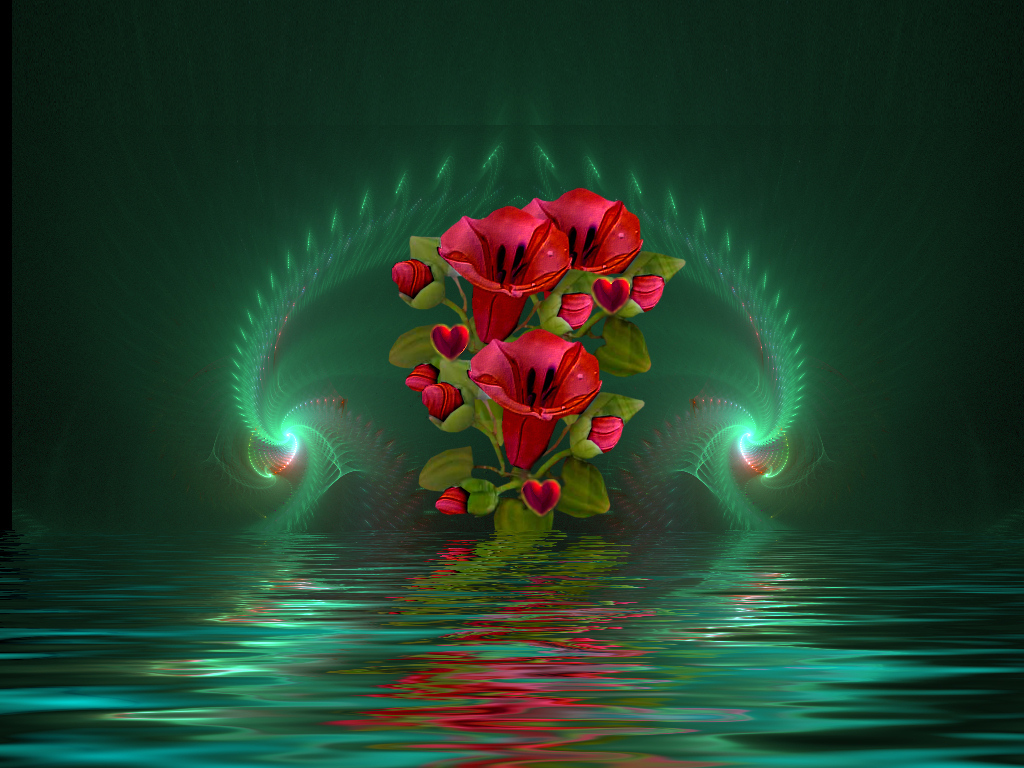 fond d'écran 3d télécharger,rouge,vert,fleur,lumière,plante