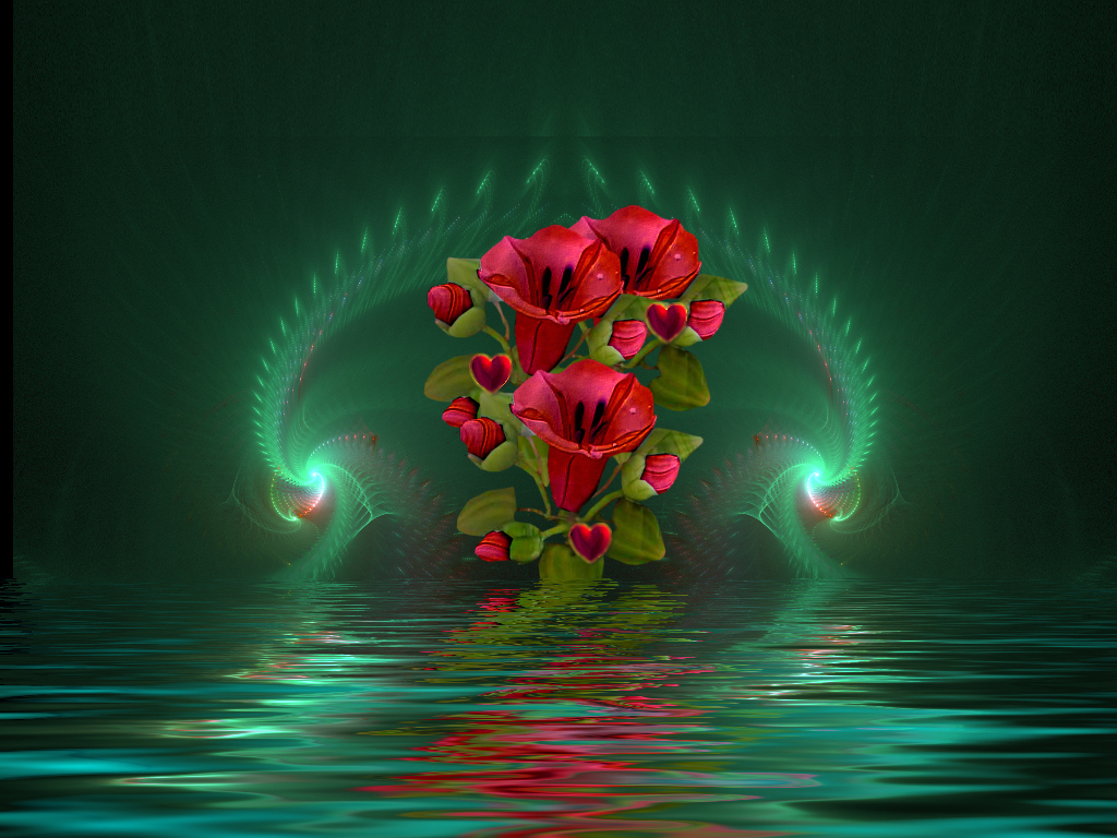 3d wallpaper download,red,green,flower,light,plant