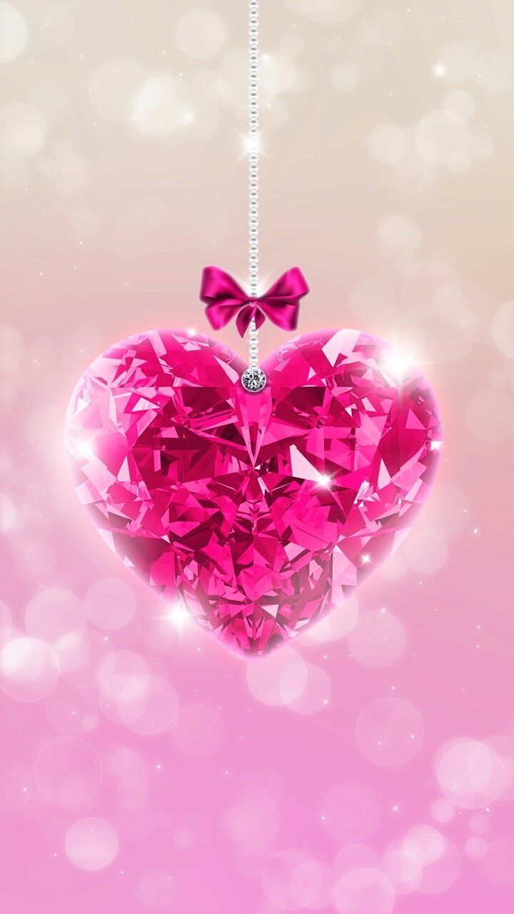 ハートの壁紙,ピンク,心臓,結晶,オーナメント,心臓