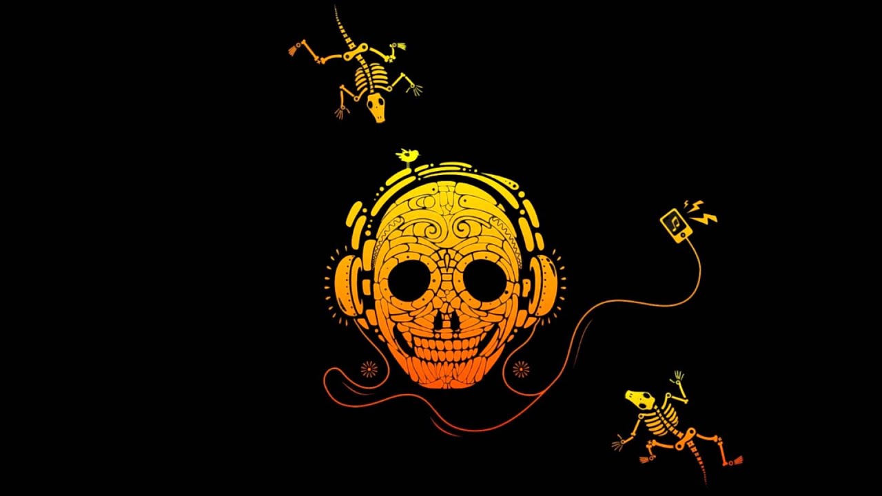 music wallpaper,skull,yellow,illustration,bone,graphic design