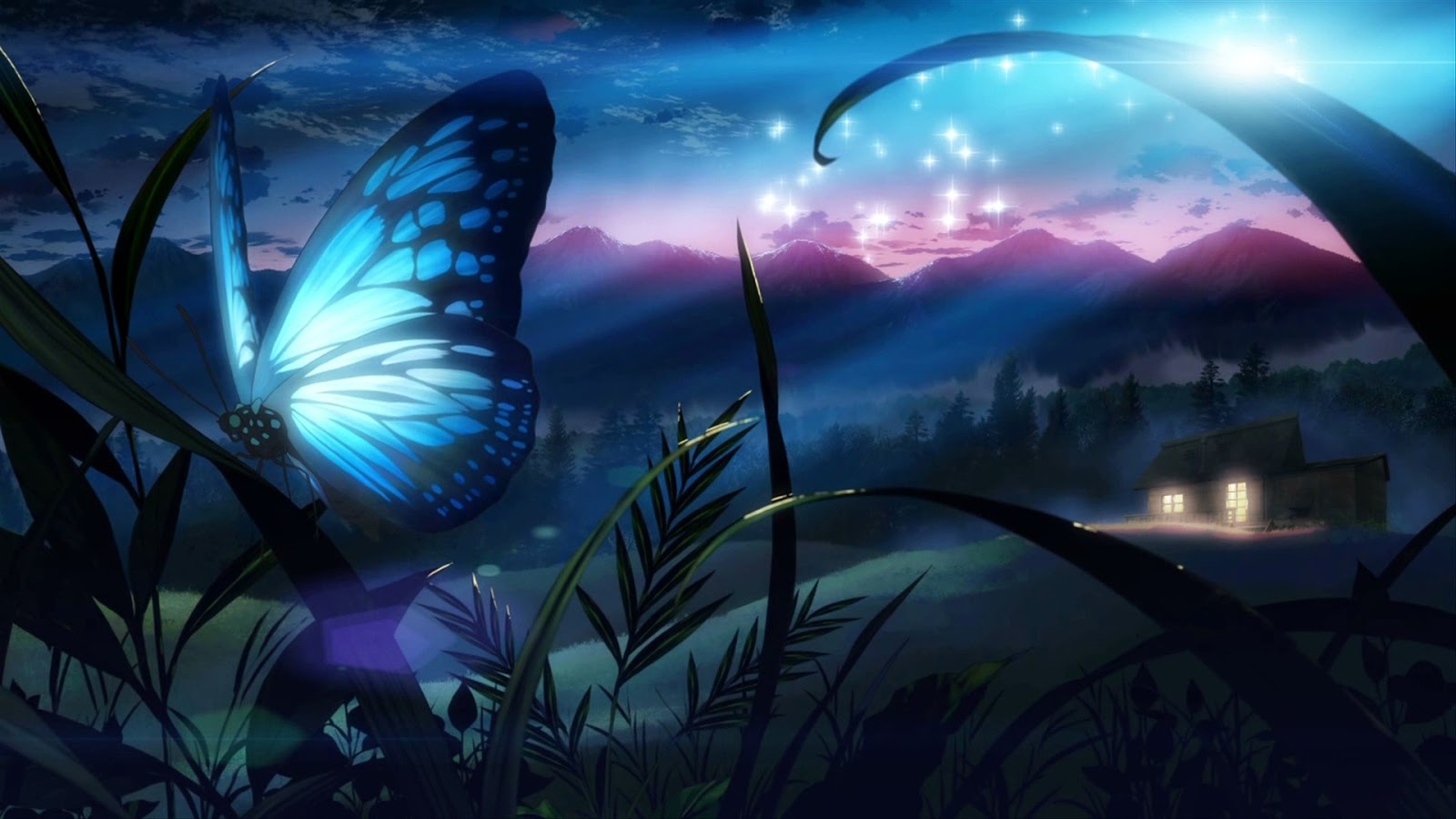 fond d'écran kupu kupu,oeuvre de cg,ciel,papillon,personnage fictif,illustration