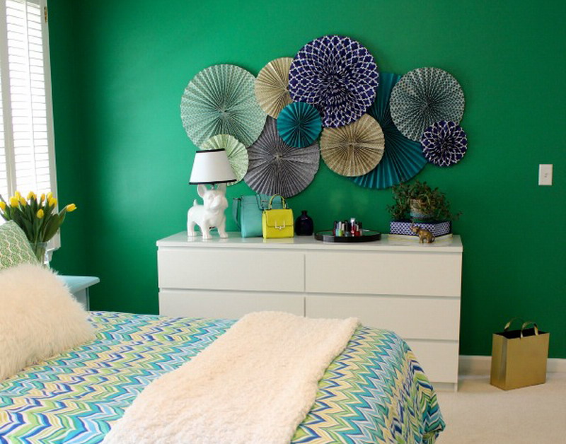 cara membuat wallpaper dinding dari kertas kado,grün,zimmer,schlafzimmer,türkis,blau