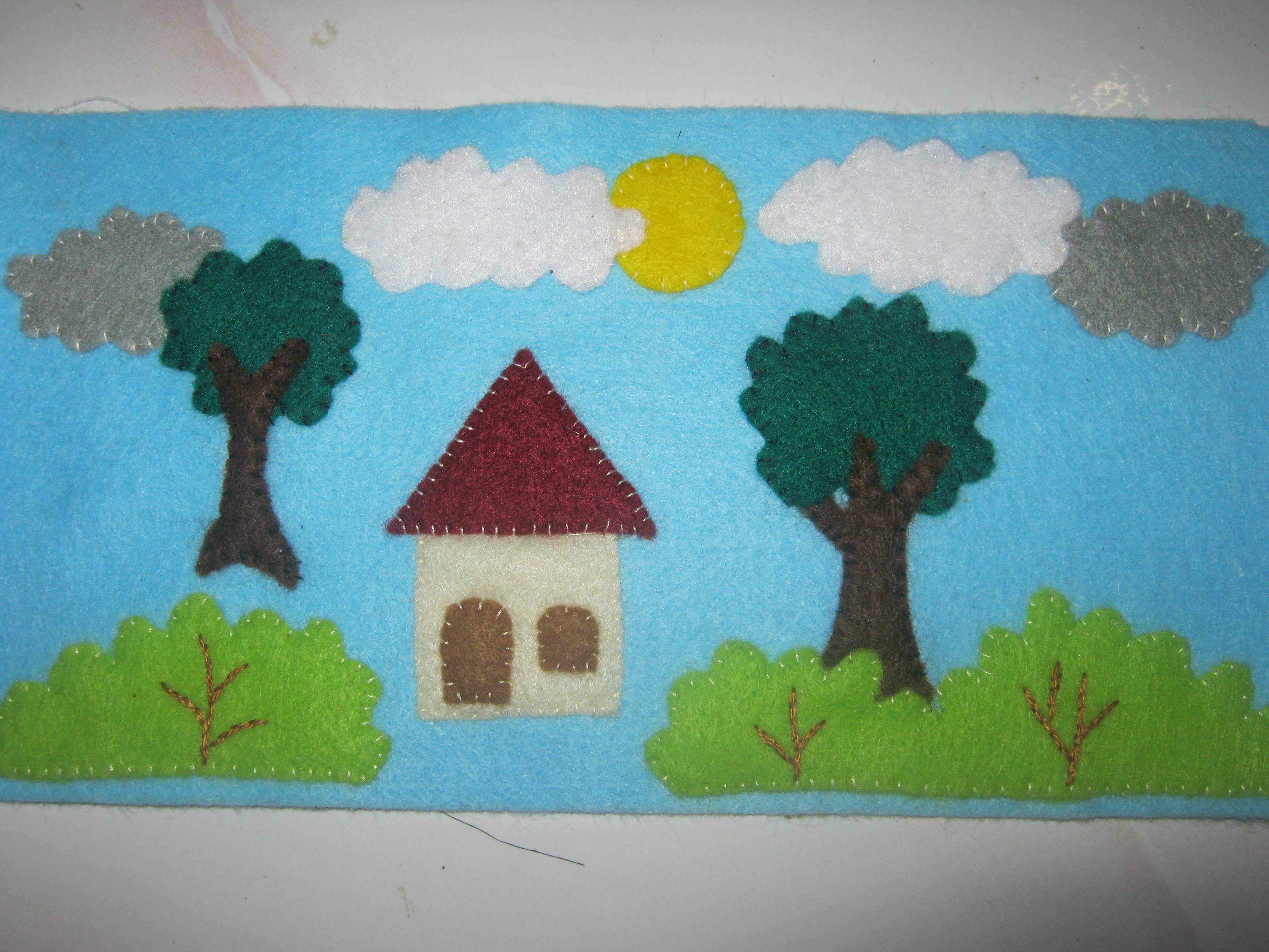 cara membuat wallpaper dinding dari kertas kado,green,tree,house,painting,room